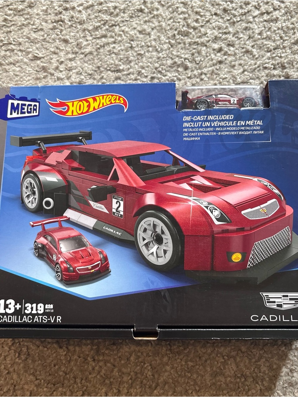 Mega HotWheels Cadillac ATS-V R 319 Piece Construction Set with Diecast Included
